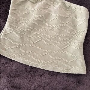 Textured Cream Mini Skirt